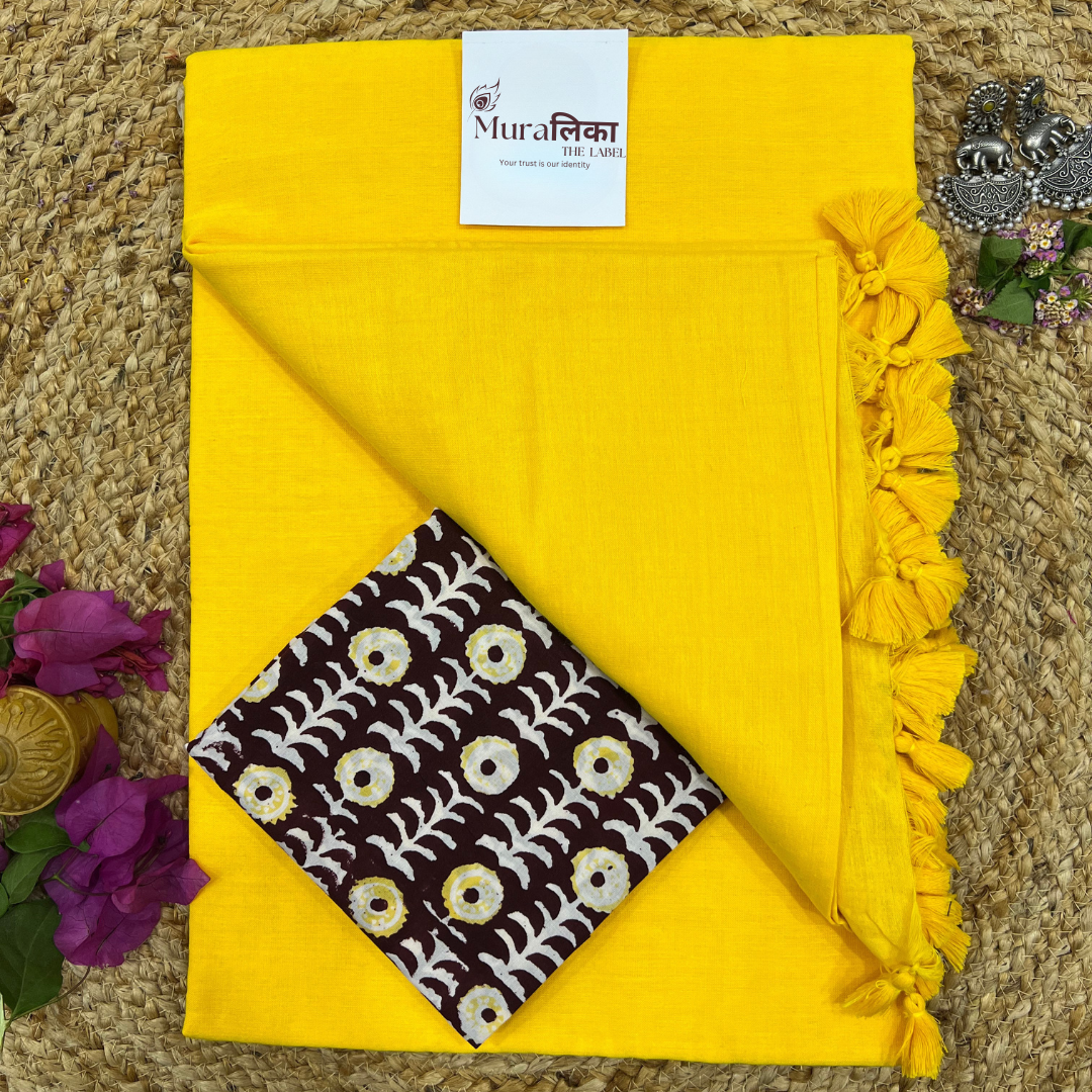 Muralika Yellow Handloom Saree