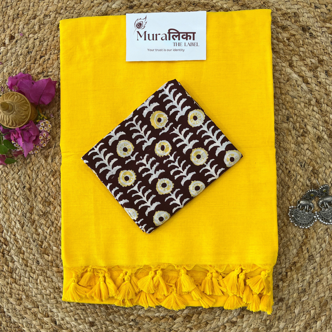 Muralika Yellow Handloom Saree