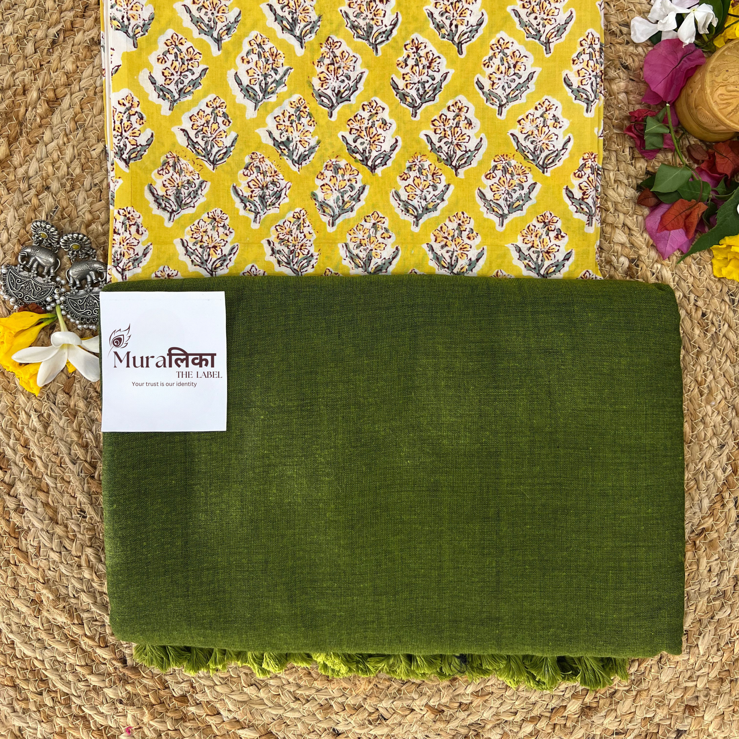 Muralika Mehendi Green Handloom Saree
