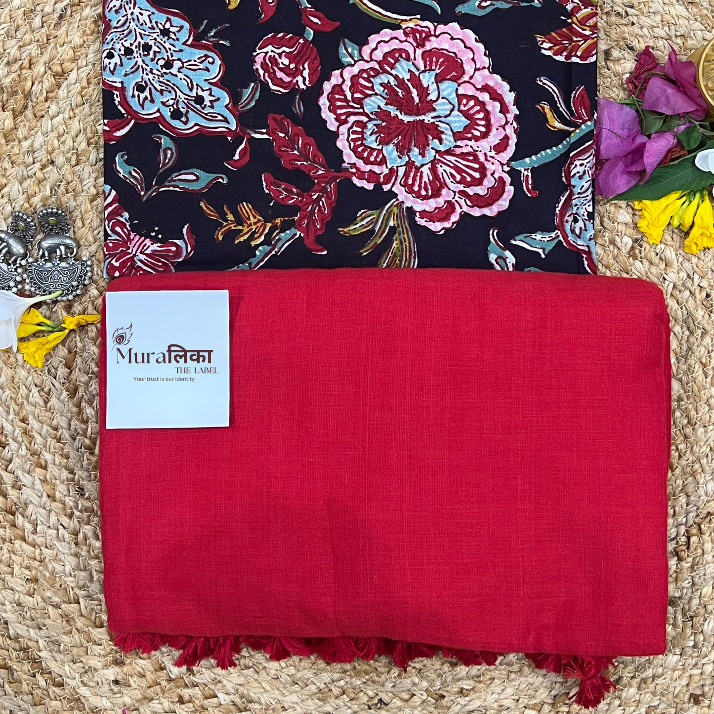 Muralika Red Handloom Saree