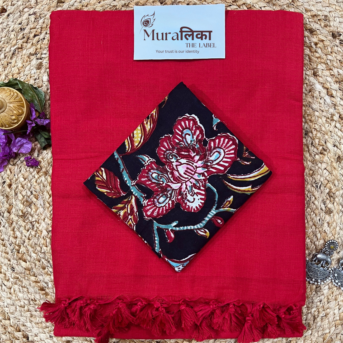 Muralika Red Handloom Saree