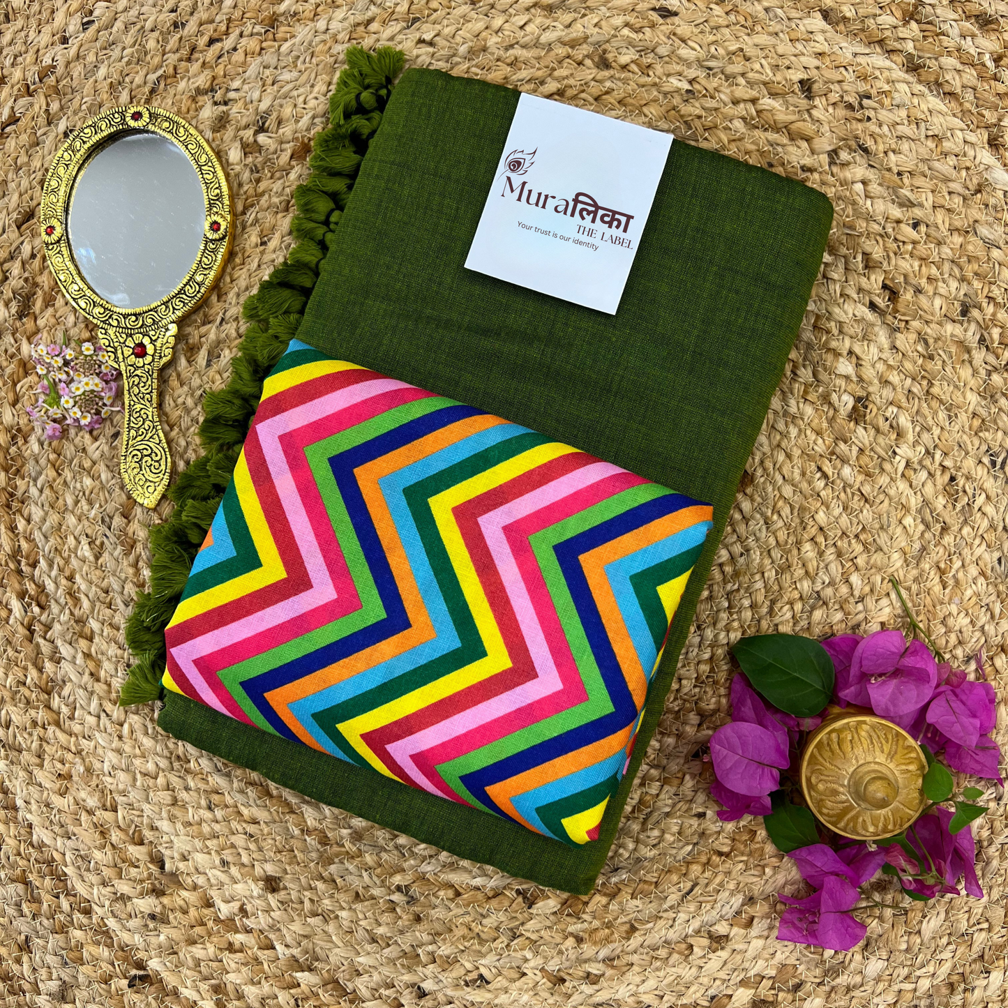 Muralika Mehendi Green Handloom Saree