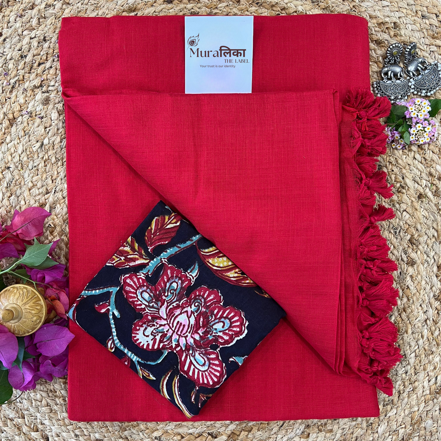 Muralika Red Handloom Saree