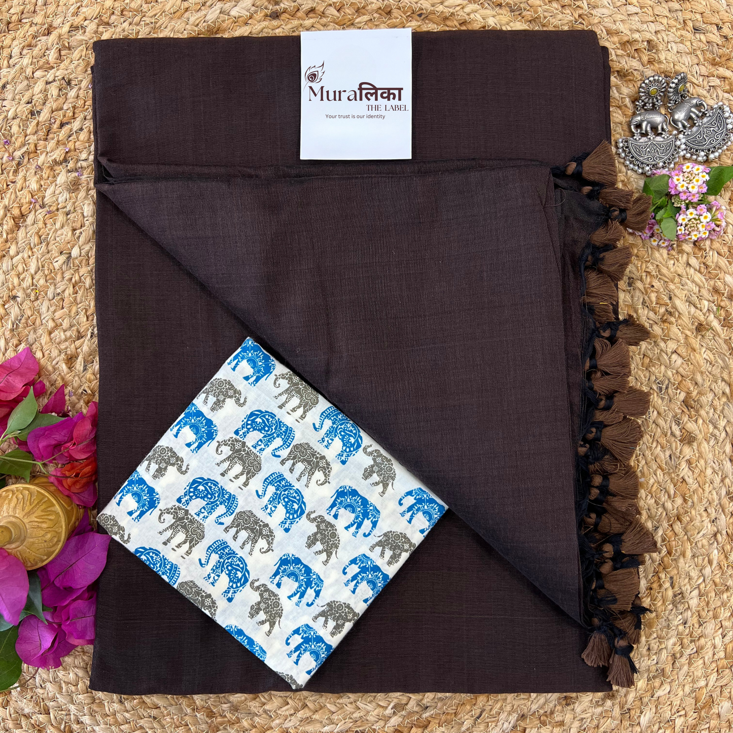 Muralika Coffee Brown Handloom Saree