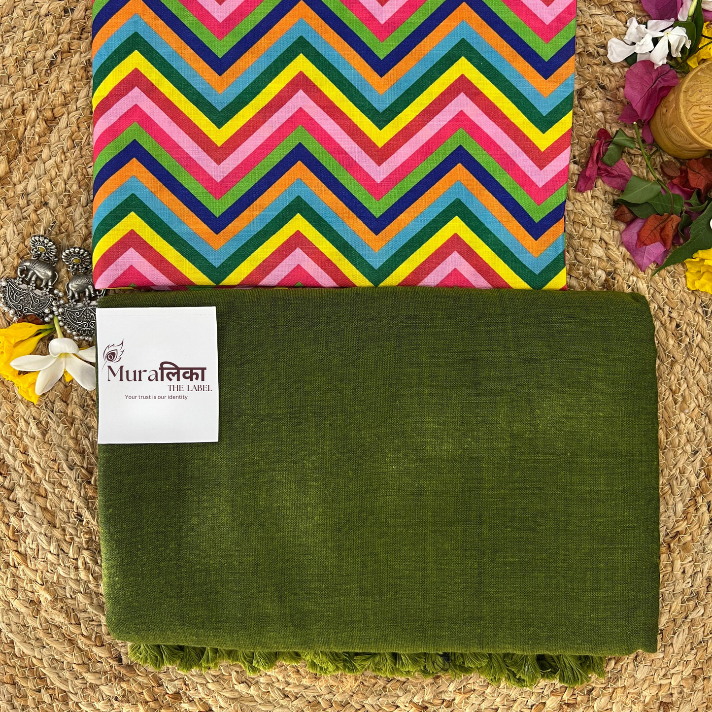 Muralika Mehendi Green Handloom Saree