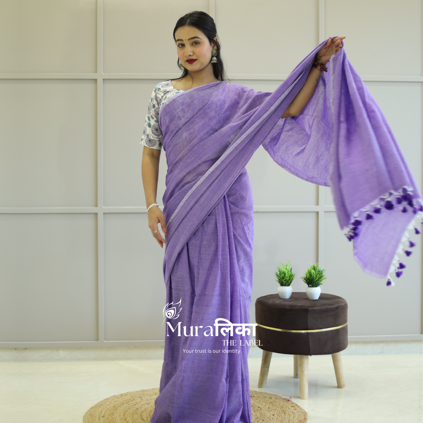 Muralika Lilac Handloom Saree