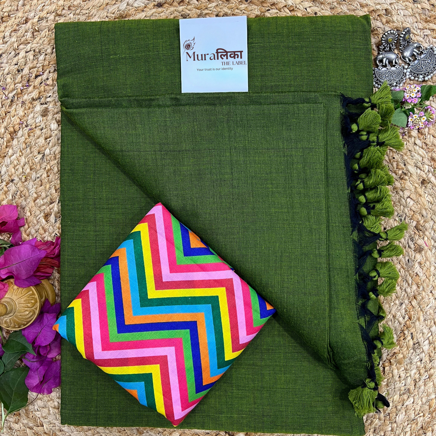 Muralika Mehendi Green Handloom Saree