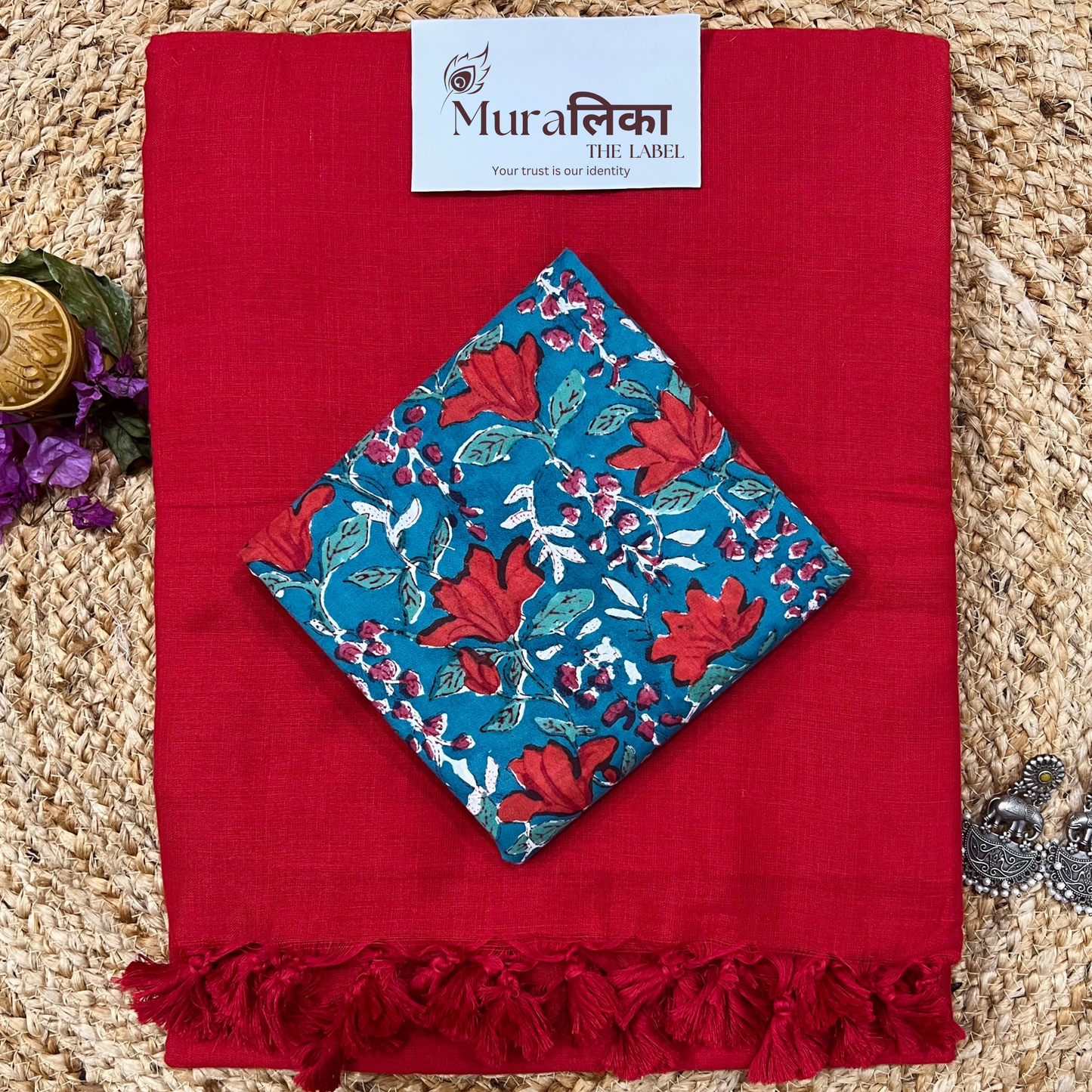 Muralika Red Handloom Saree