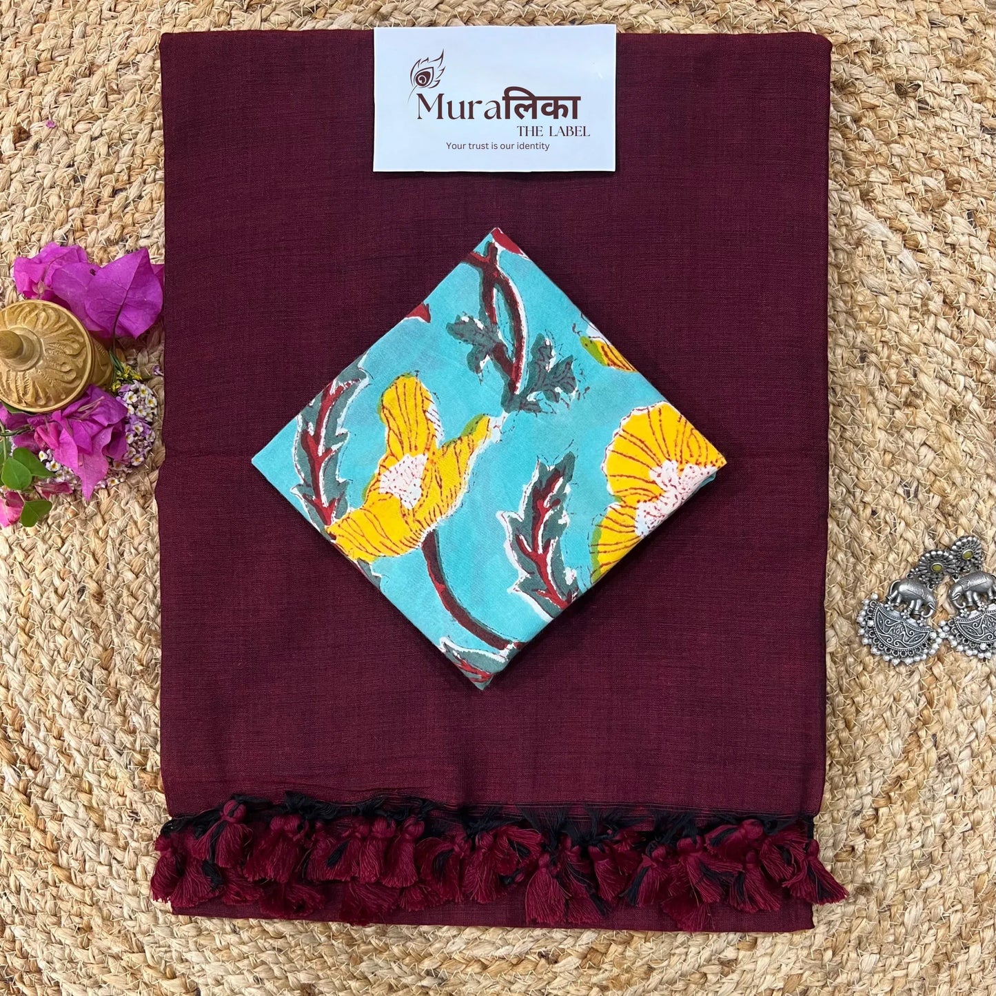 Muralika Light Maroon Handloom Saree - Muralika the label