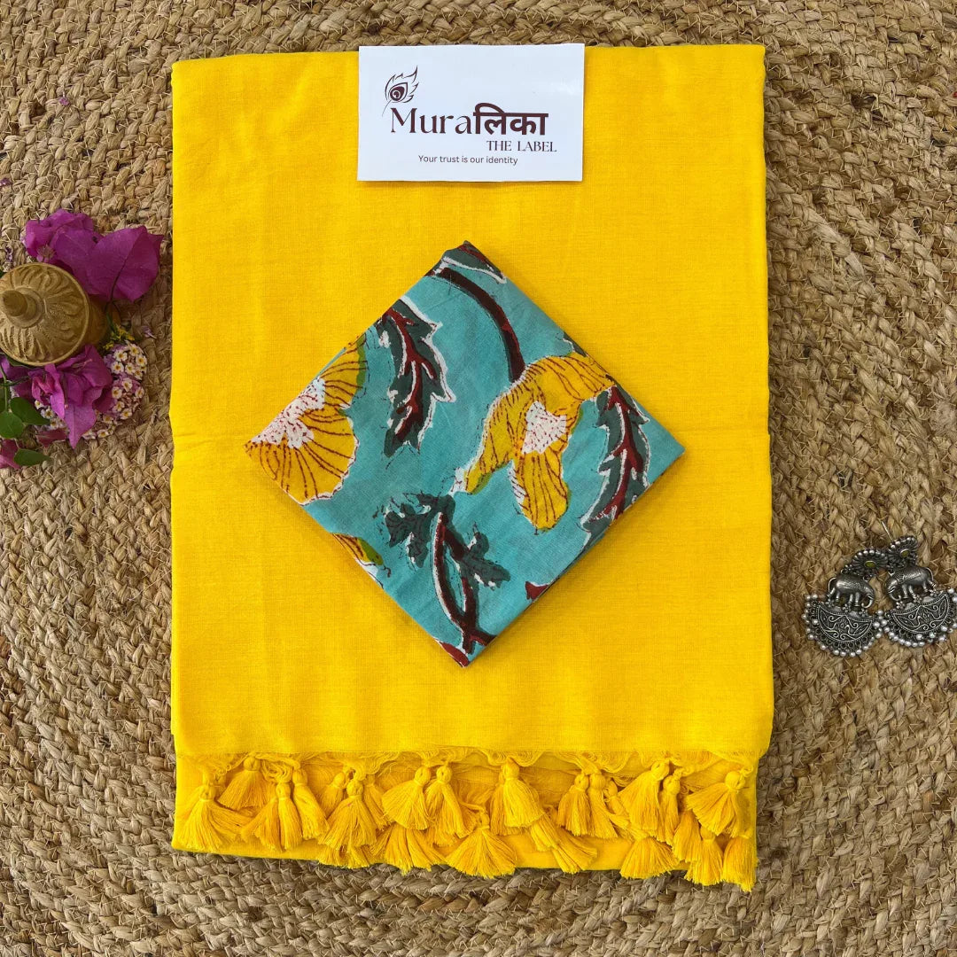 Muralika Yellow Handloom Saree - Muralika the label