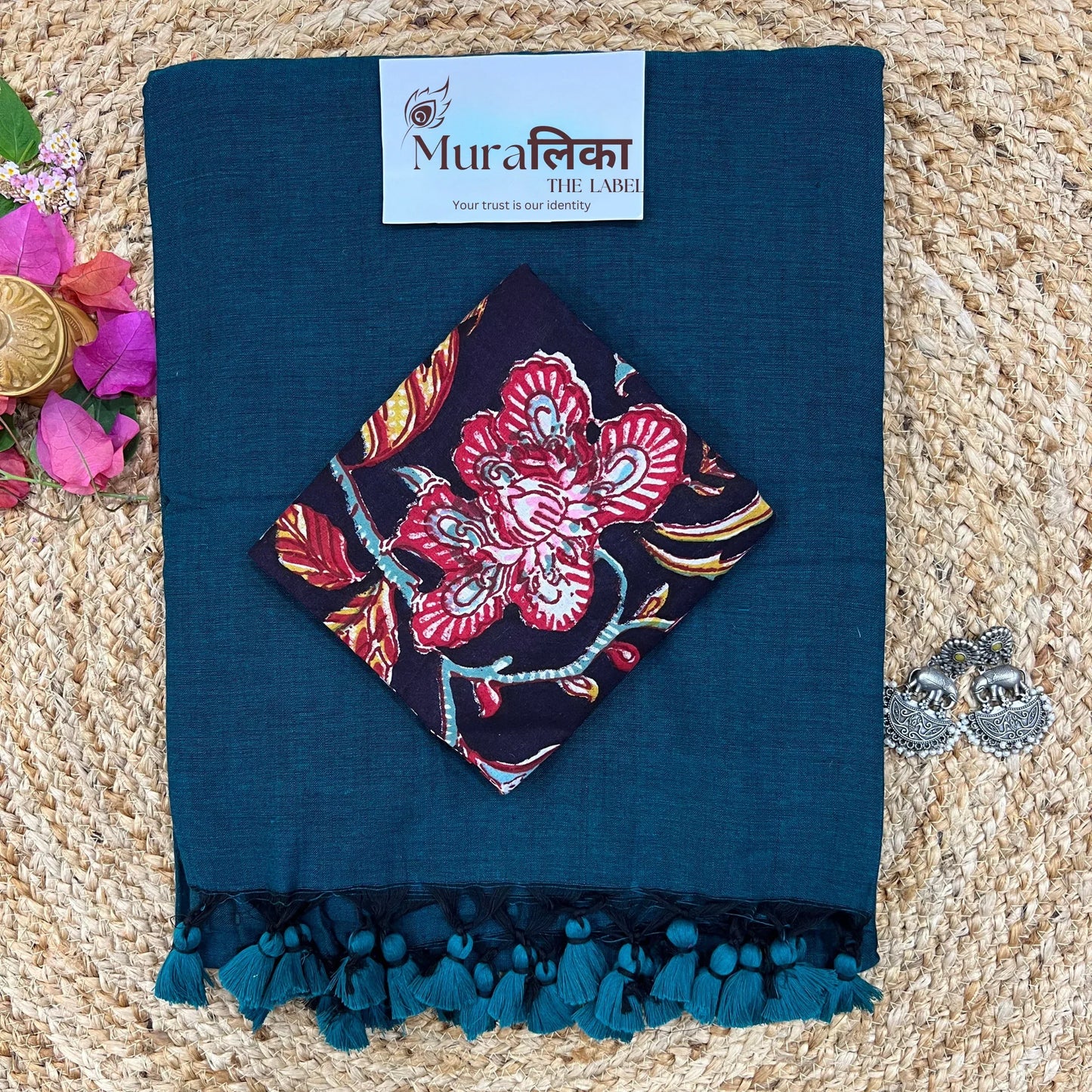 Muralika Rama Green Handloom Saree - Muralika the label