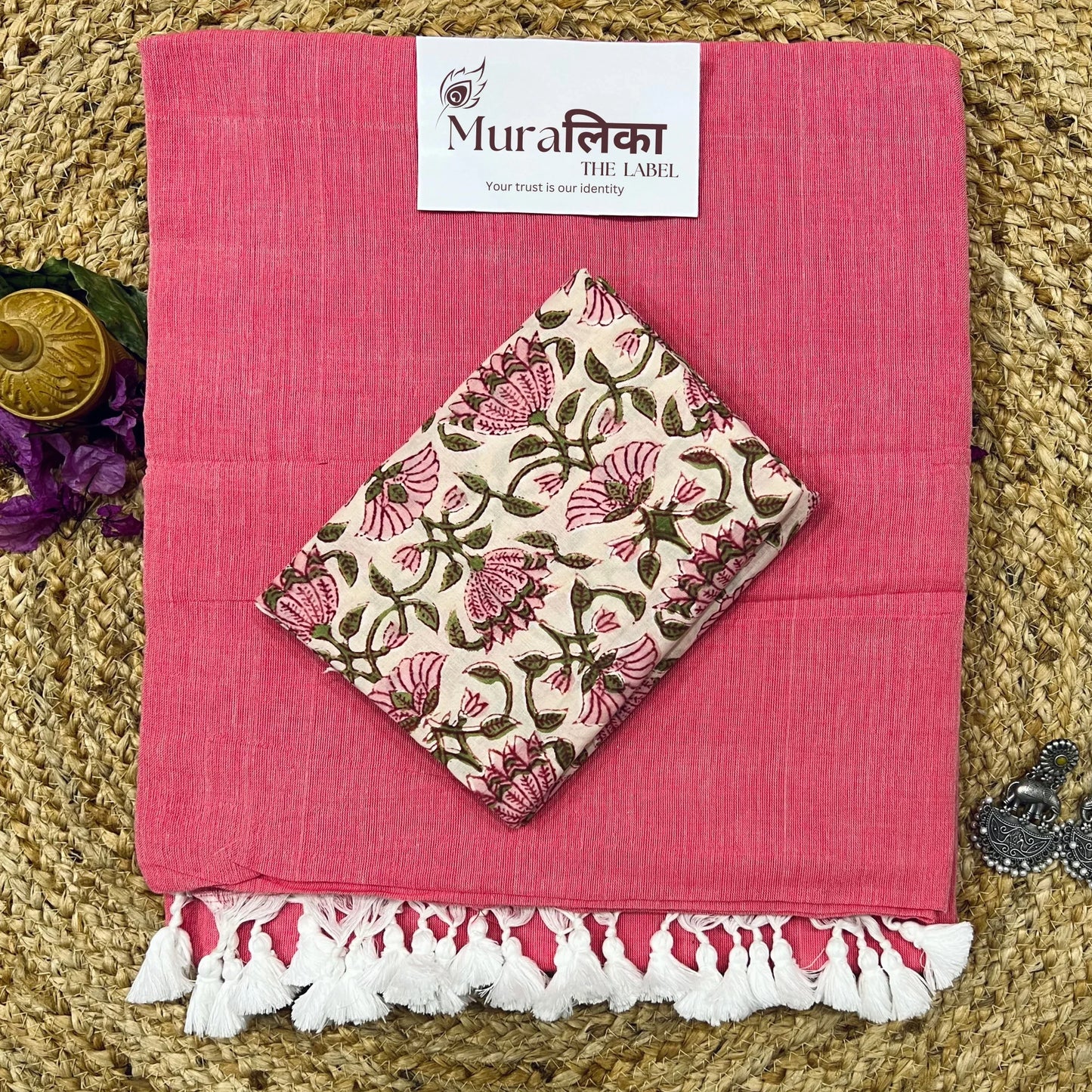 Muralika Peach Handloom Saree - Muralika the label