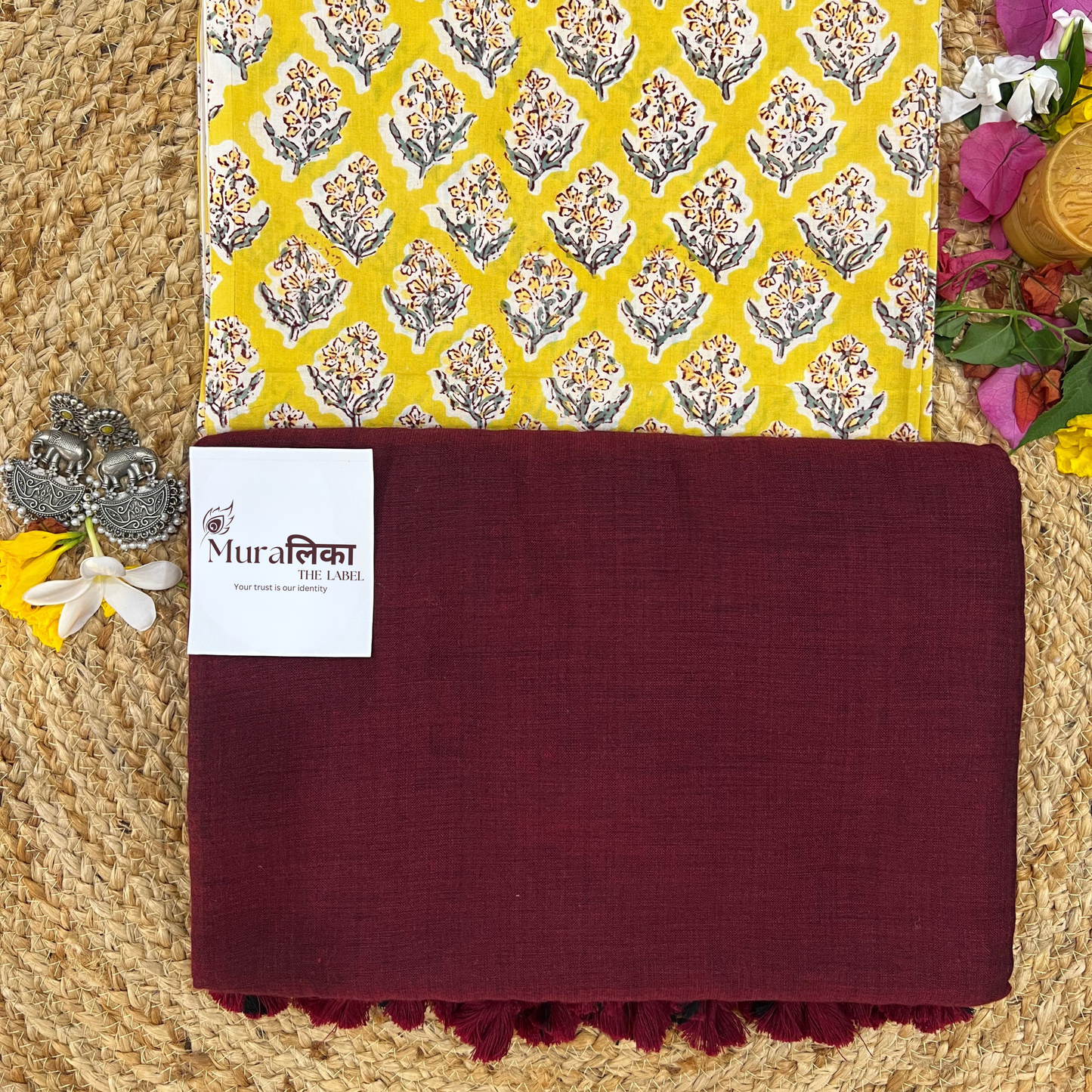 Muralika Light Maroon Handloom Saree