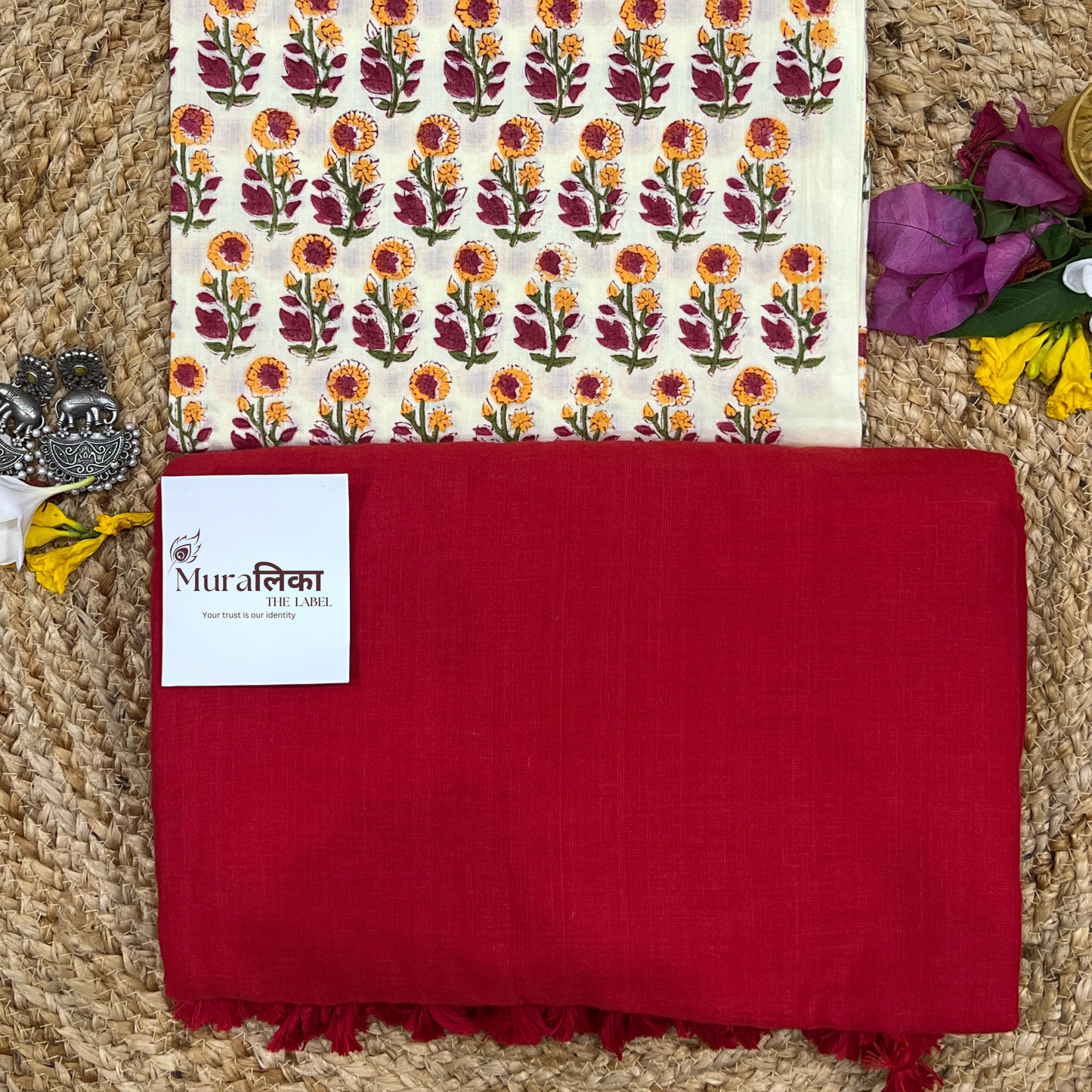 Muralika Red Handloom Saree