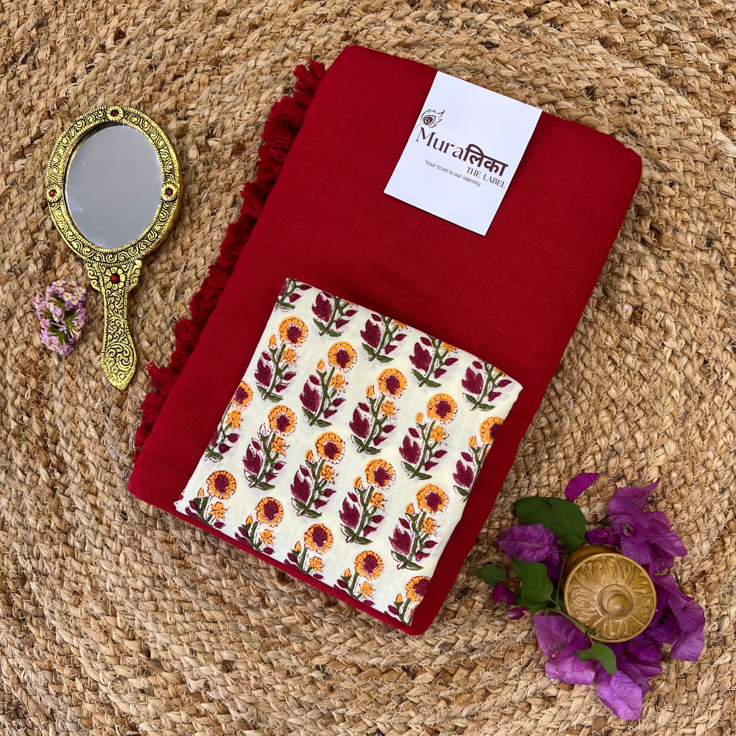 Muralika Red Handloom Saree