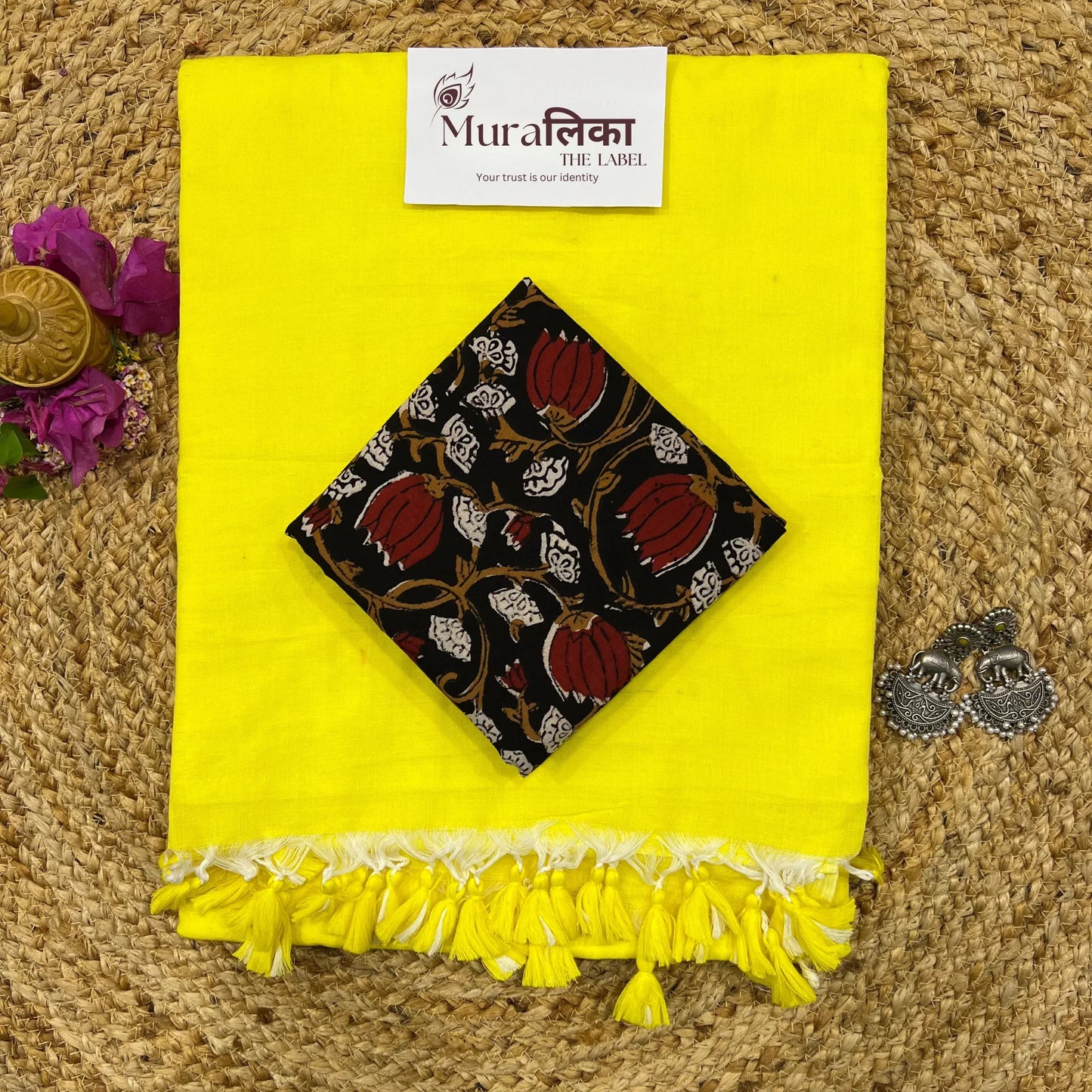 Muralika Lime Yellow Handloom Saree - Muralika the label