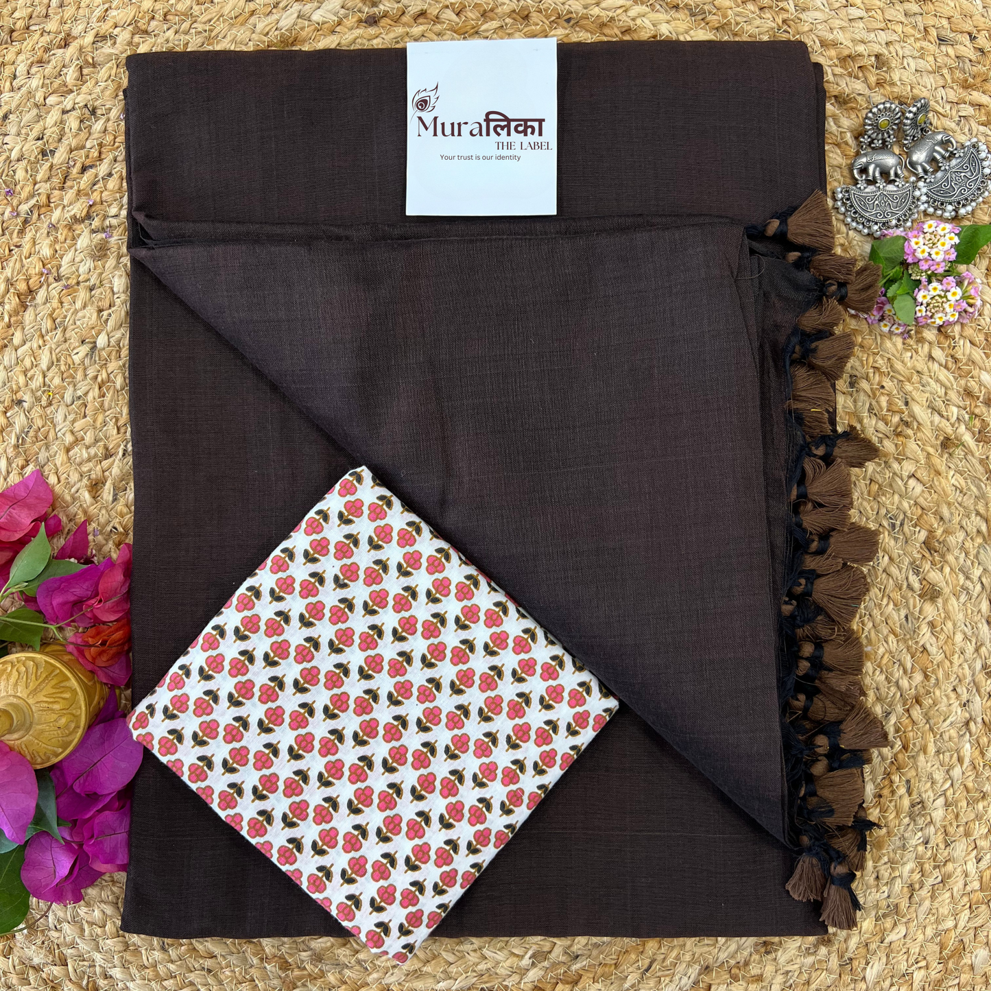 Muralika Coffee Brown Handloom Saree