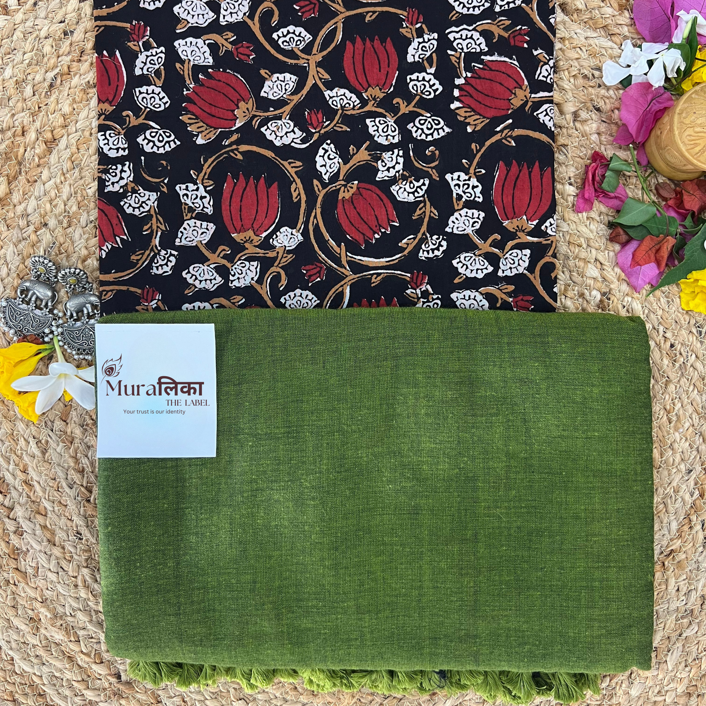 Muralika Mehendi Green Handloom Saree