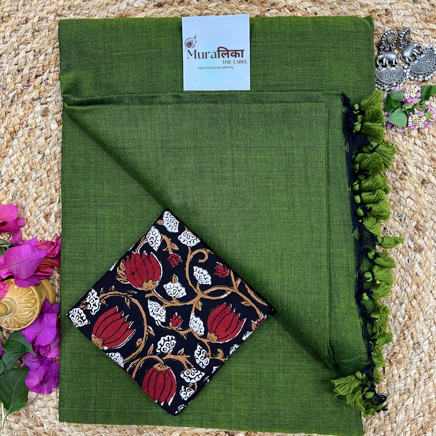 Muralika Mehendi Green Handloom Saree