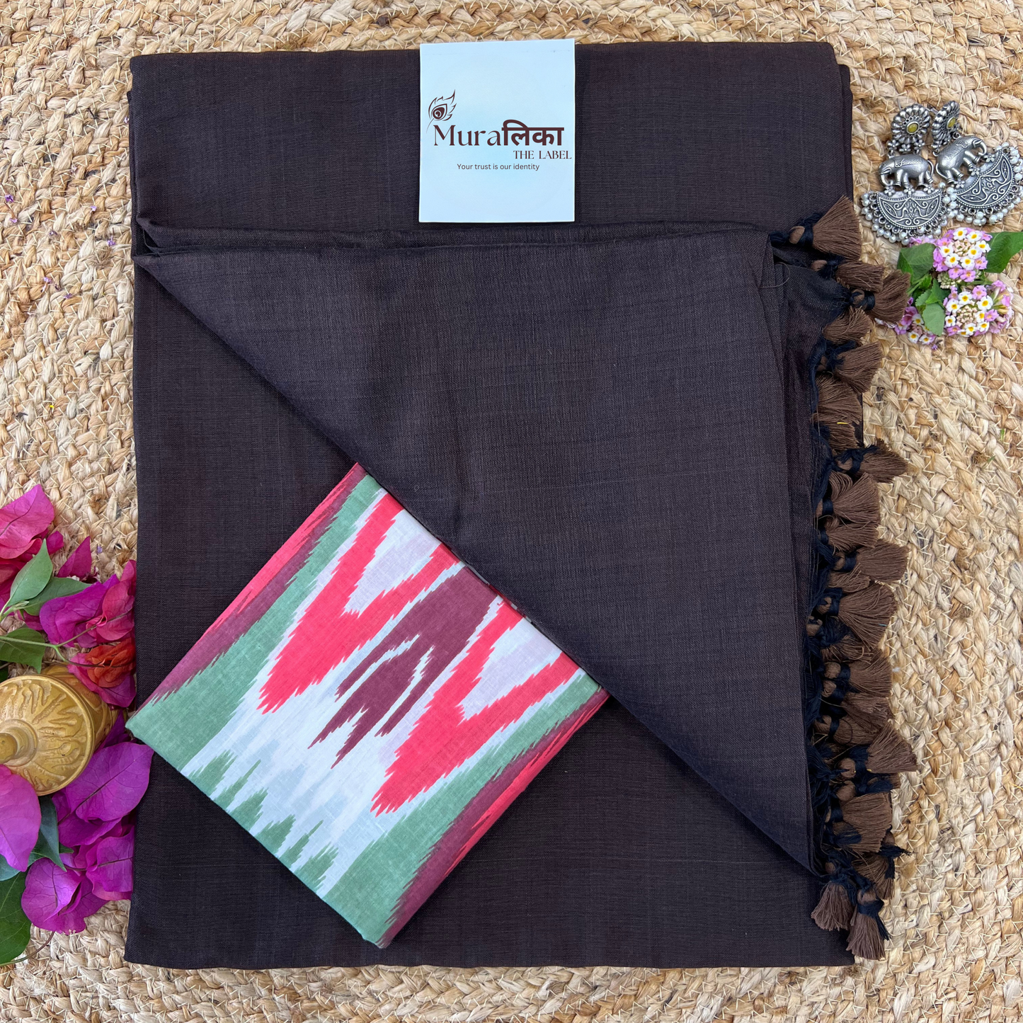 Muralika Coffee Brown Handloom Saree