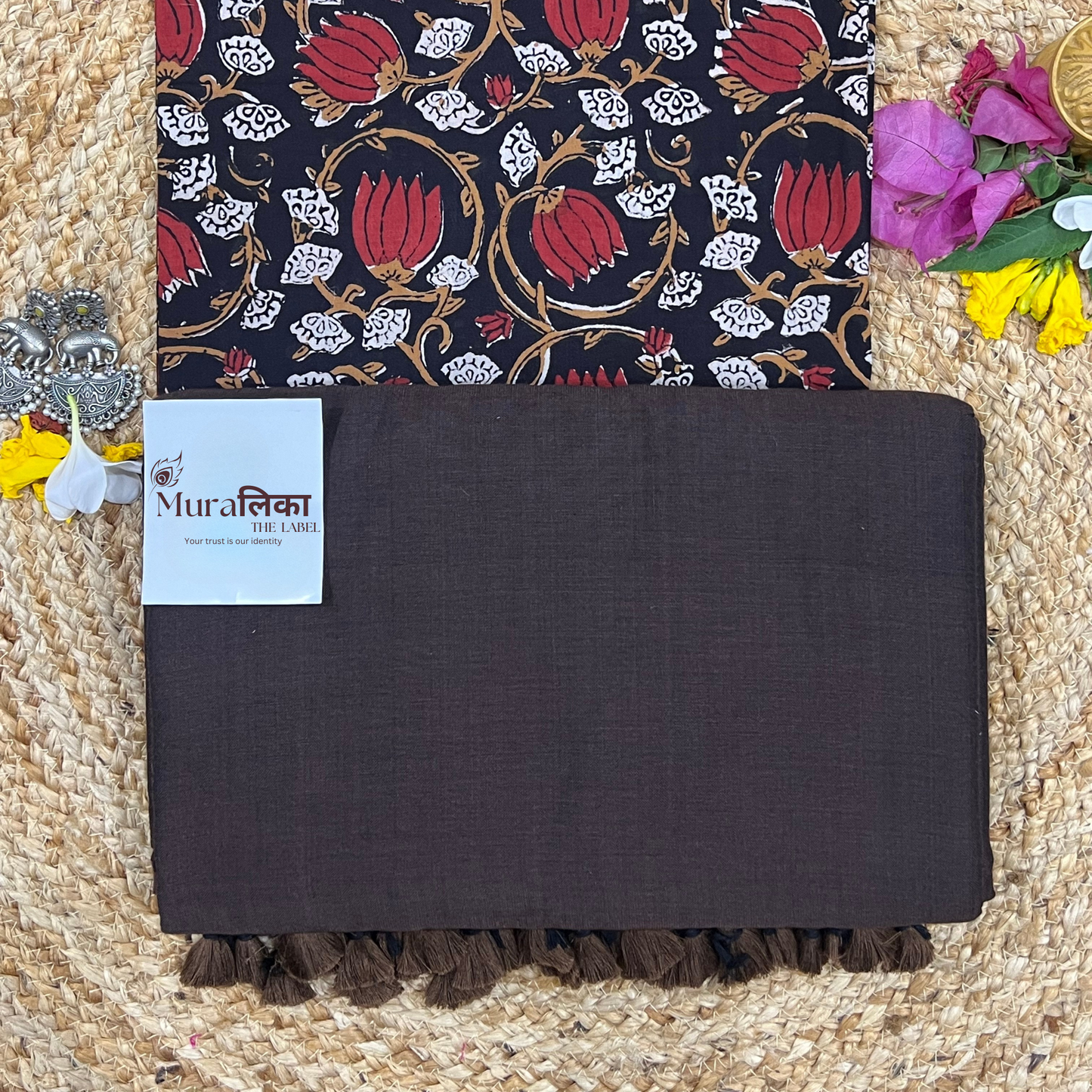 Muralika Coffee Brown Handloom Saree