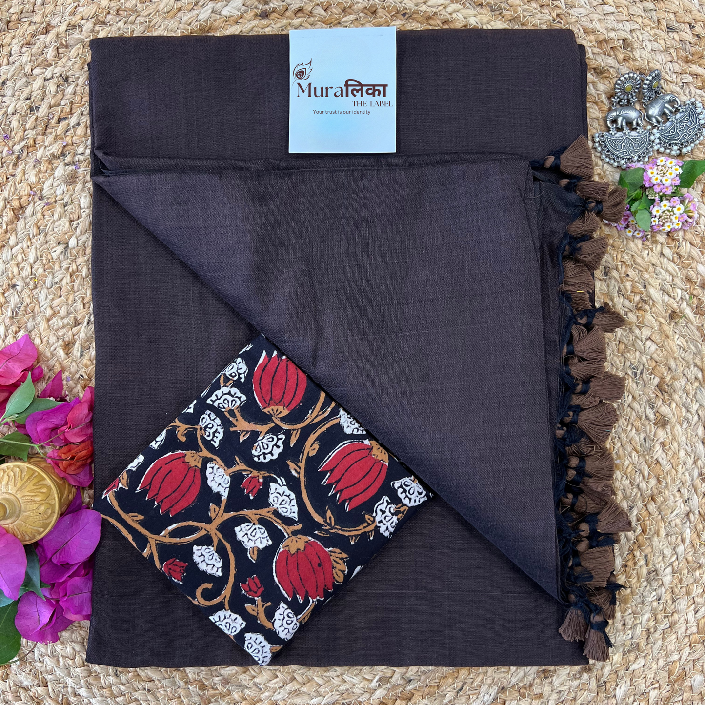 Muralika Coffee Brown Handloom Saree