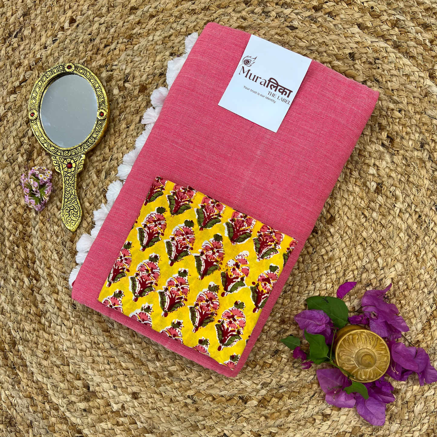 Muralika Peach Handloom Saree