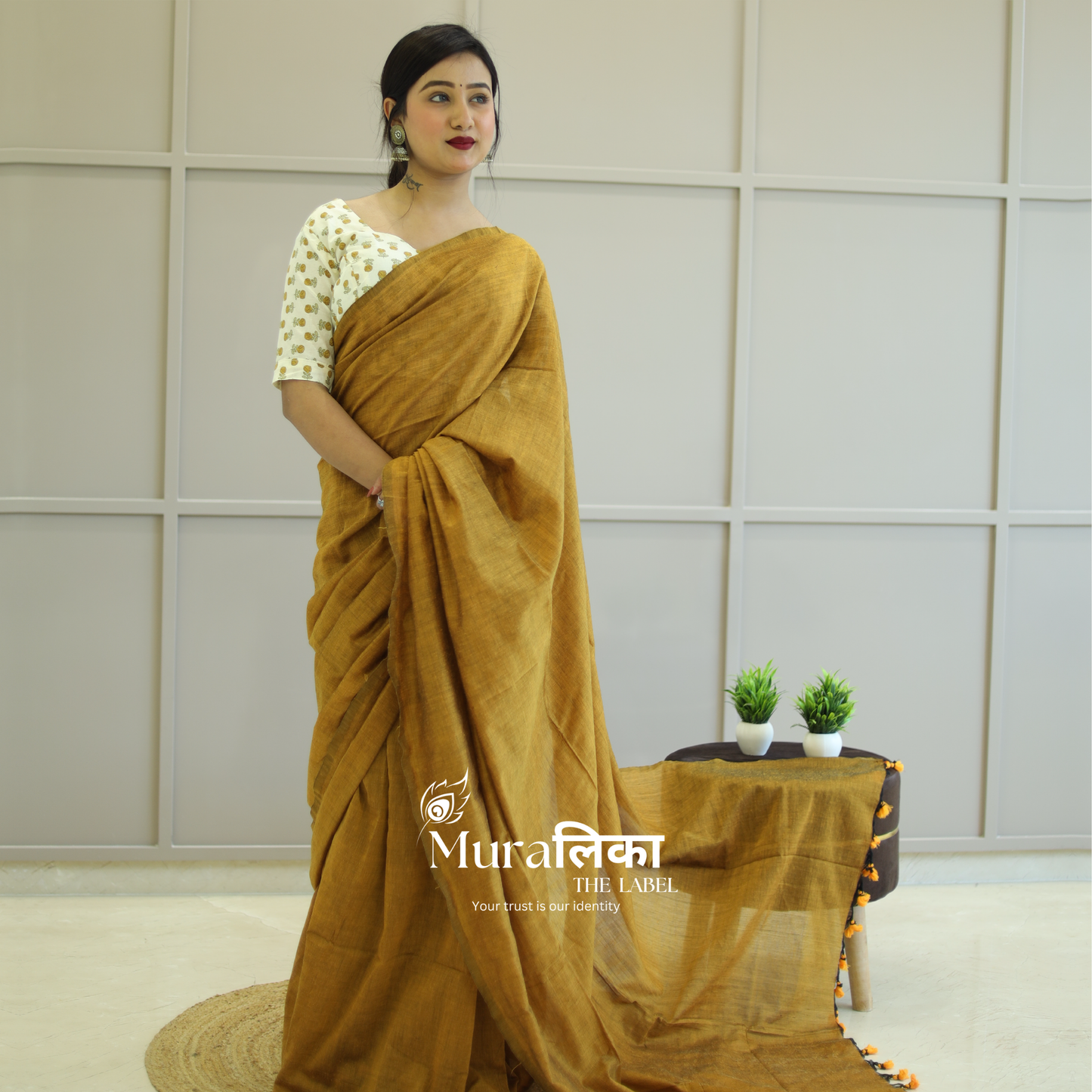Muralika Mustard Handloom Saree