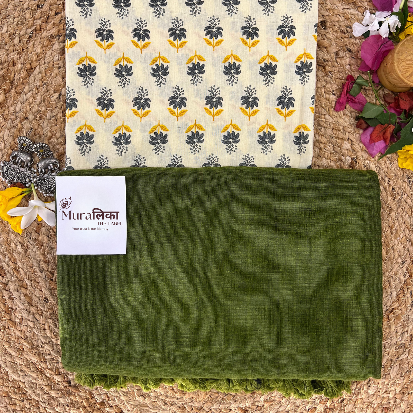 Muralika Mehendi Green Handloom Saree