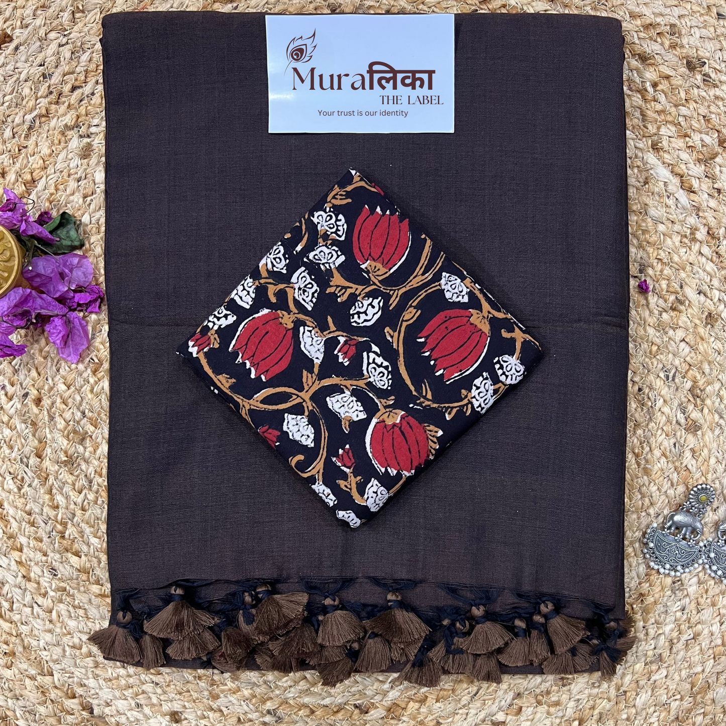 Muralika Coffee Brown Handloom Saree