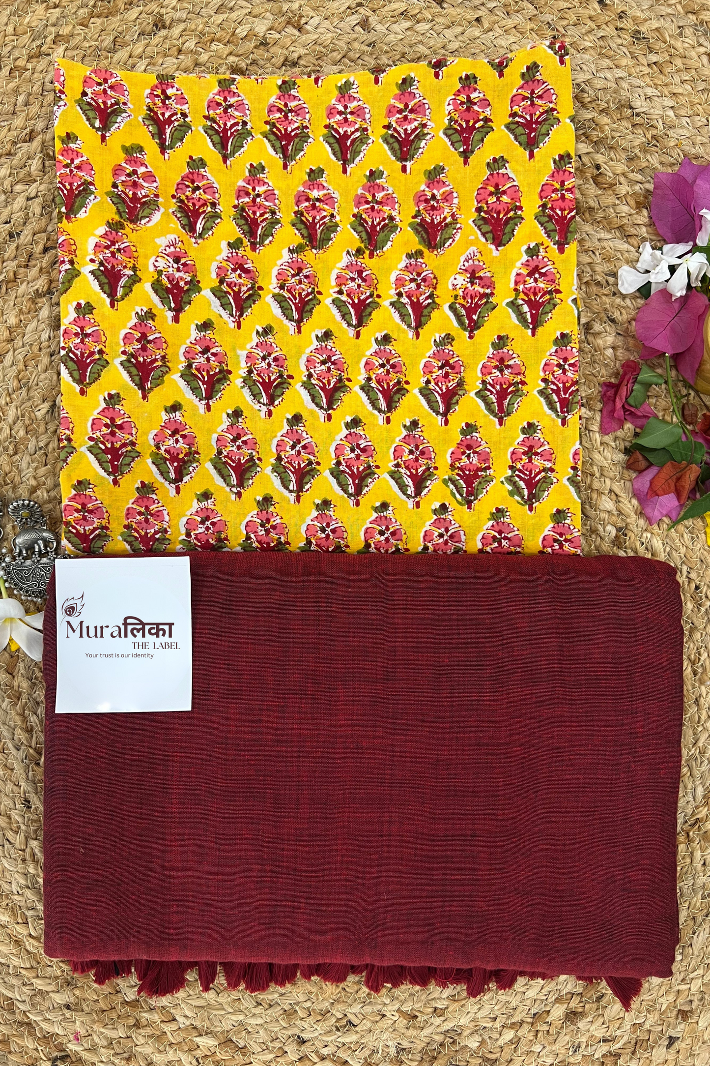 Muralika Light Maroon Handloom Saree