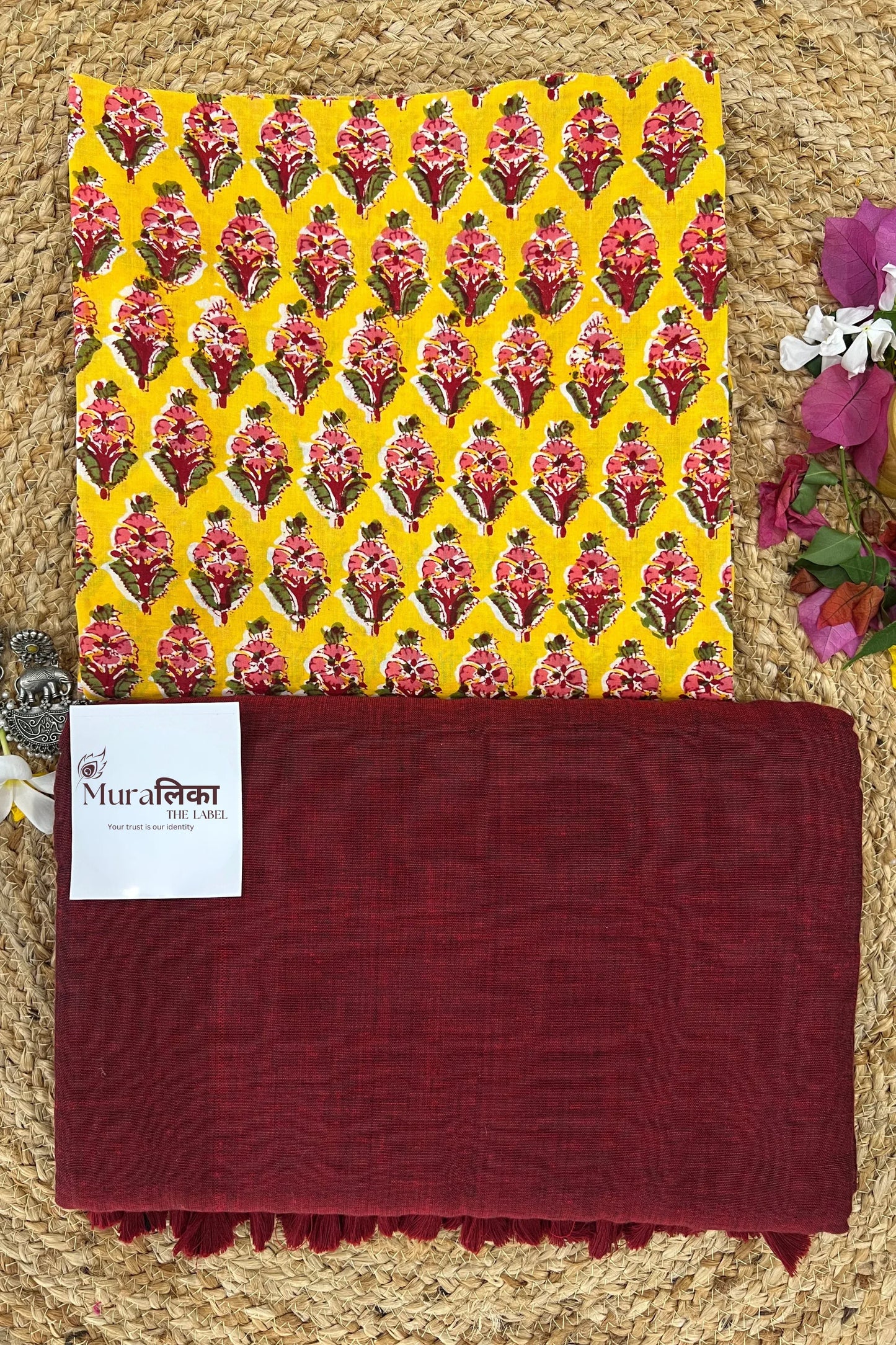 Muralika Light Maroon Handloom Saree - Muralika the label