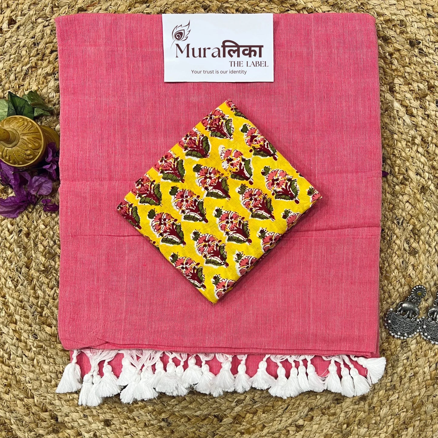 Muralika Peach Handloom Saree - Muralika the label
