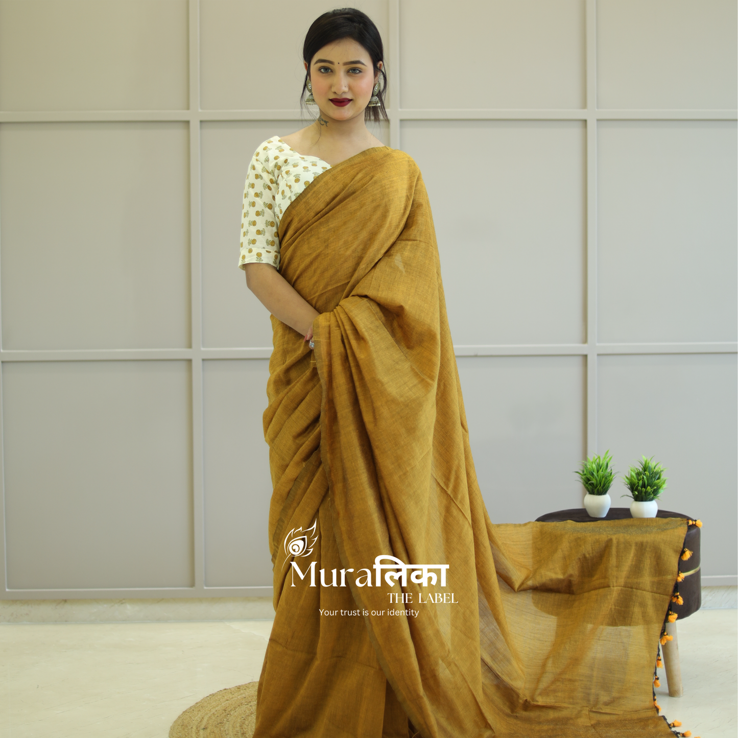 Muralika Mustard Handloom Saree