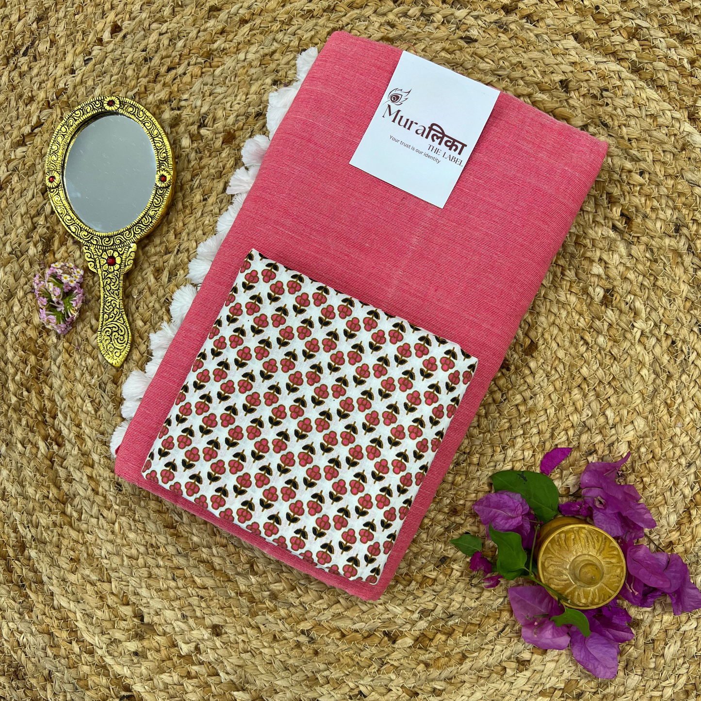 Muralika Peach Handloom Saree