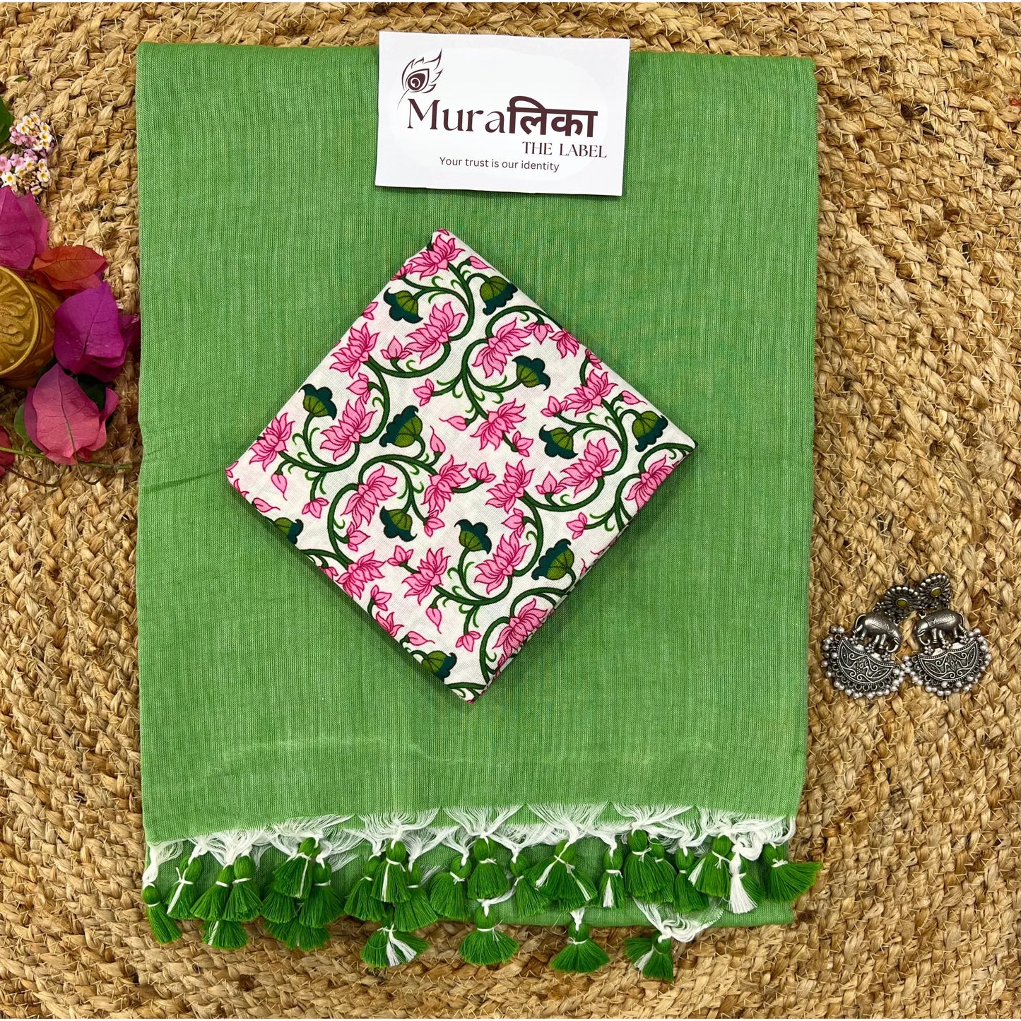 Muralika Light Green Handloom Saree - Muralika the label