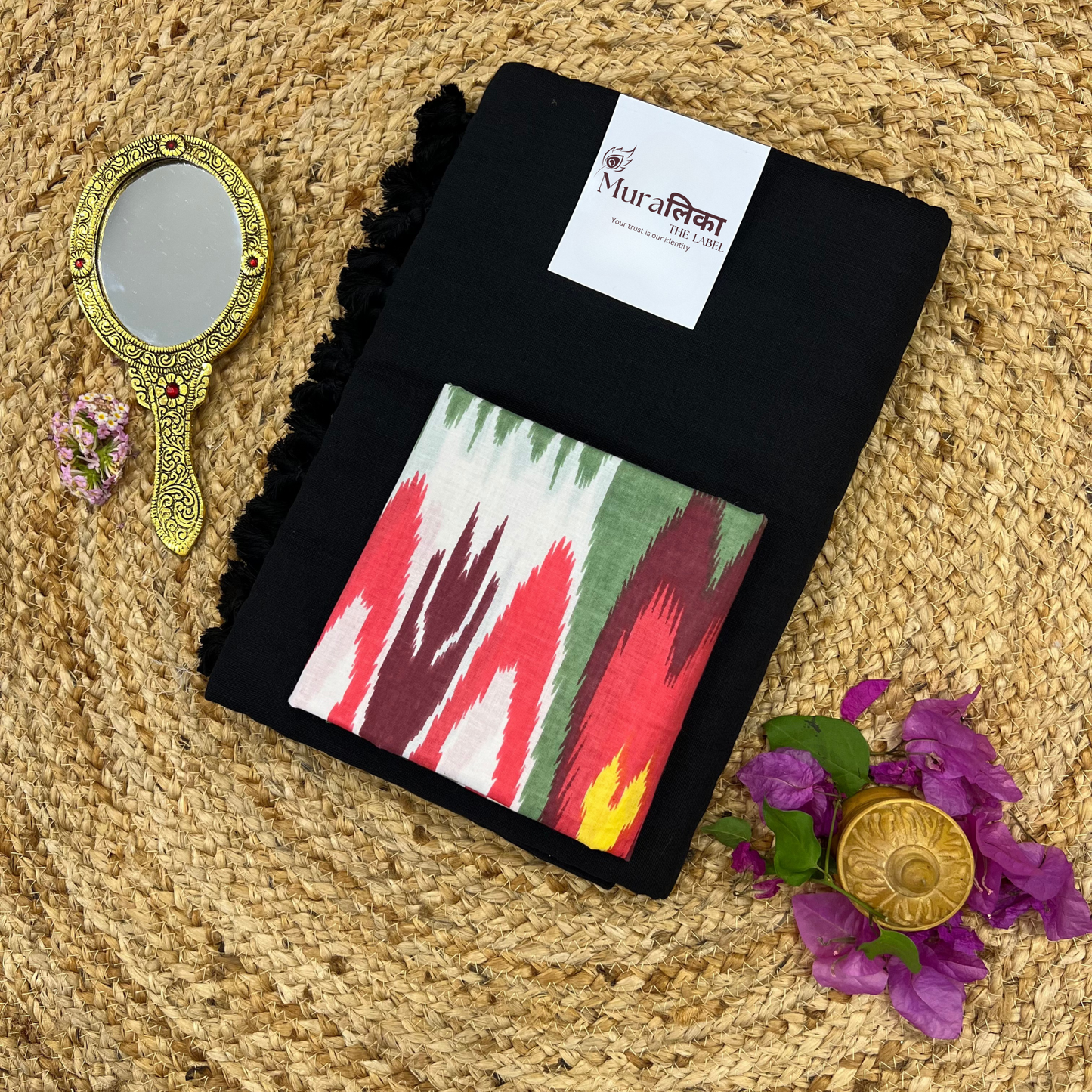 Muralika Black Handloom Saree