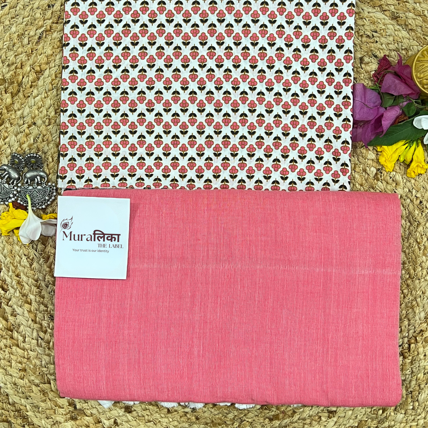 Muralika Peach Handloom Saree