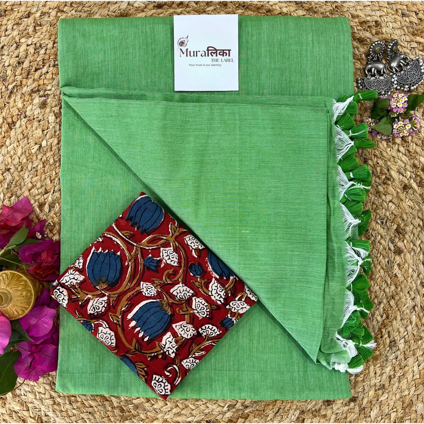 Muralika Light Green Handloom Saree - Muralika the label