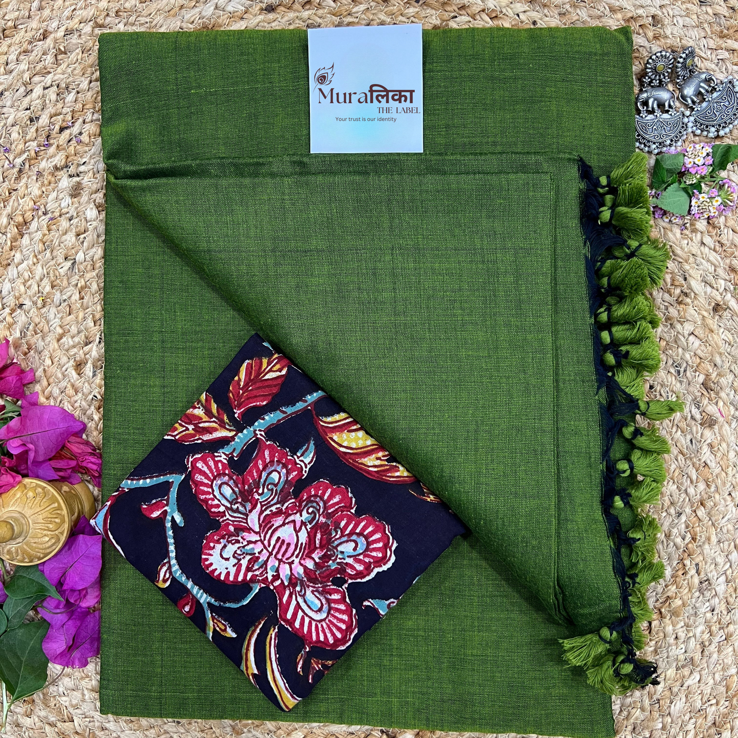 Muralika Mehendi Green Handloom Saree
