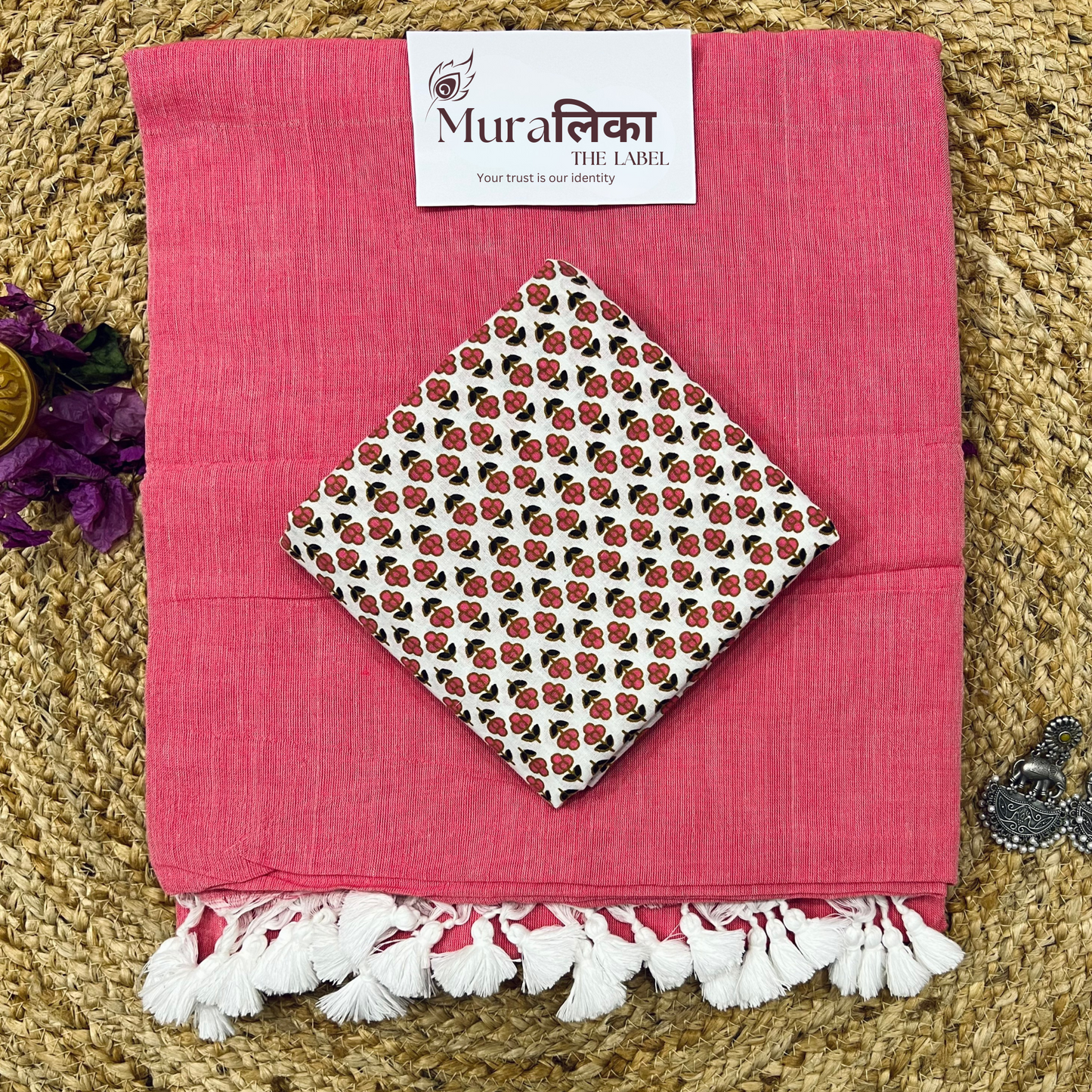 Muralika Peach Handloom Saree