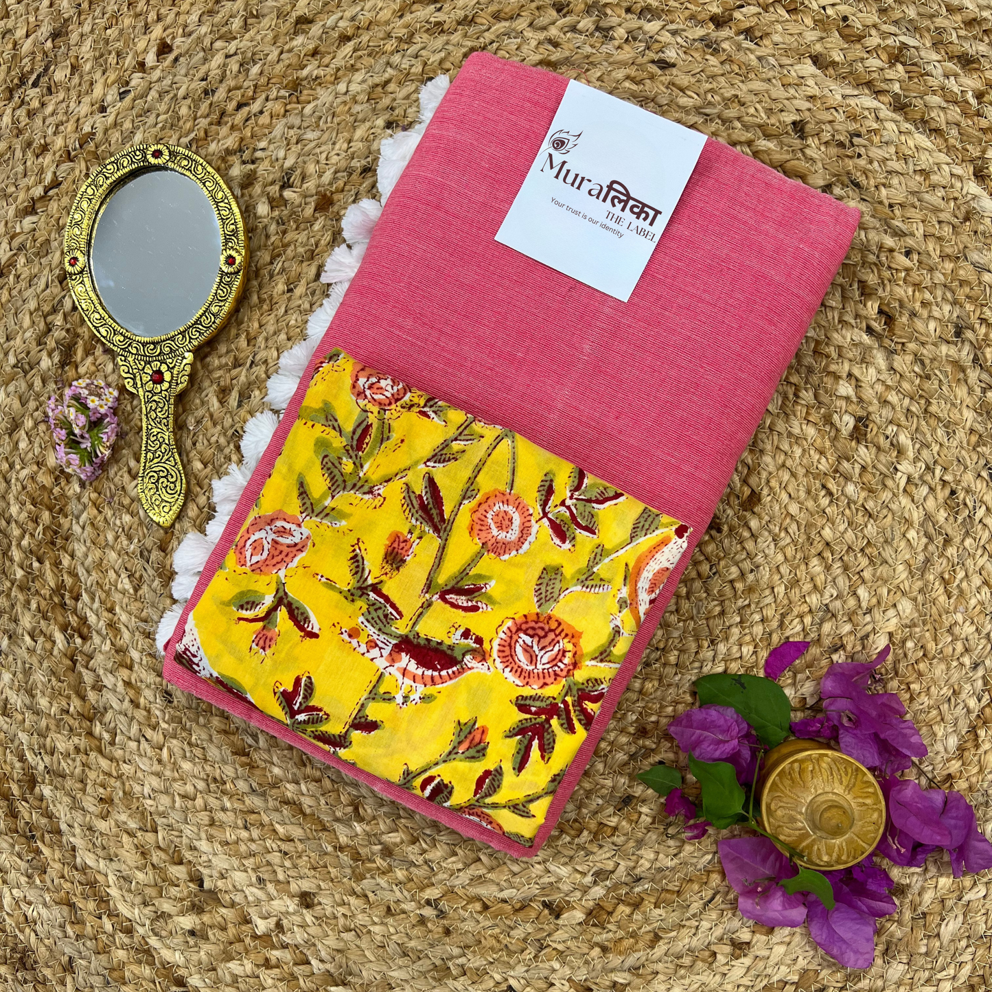 Muralika Peach Handloom Saree