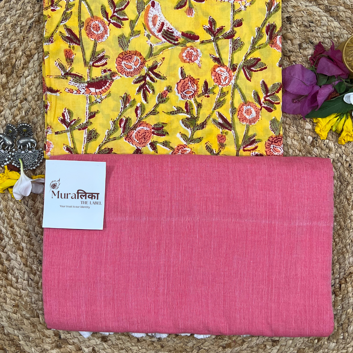 Muralika Peach Handloom Saree