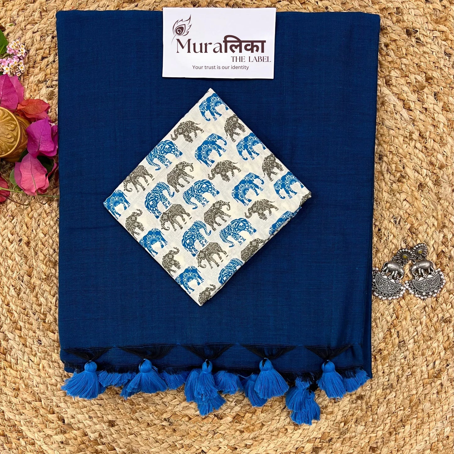Muralika Indigo Handloom Saree - Muralika the label