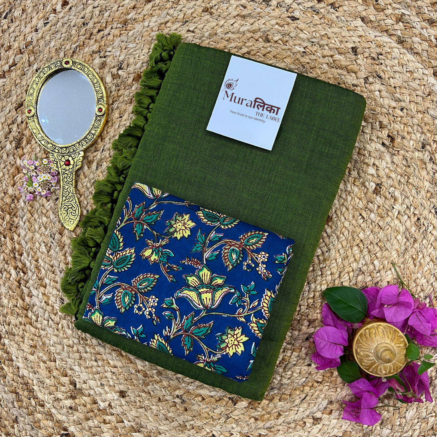 Muralika Mehendi Green Handloom Saree