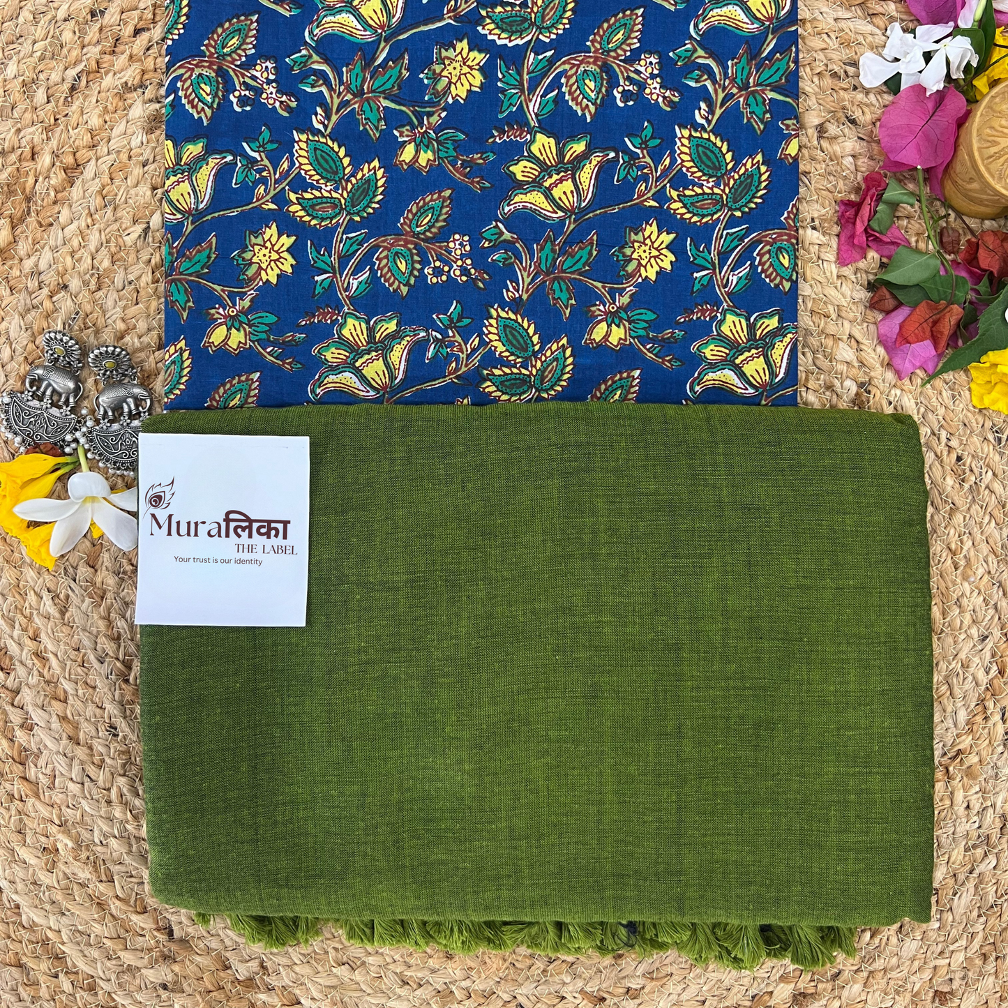 Muralika Mehendi Green Handloom Saree