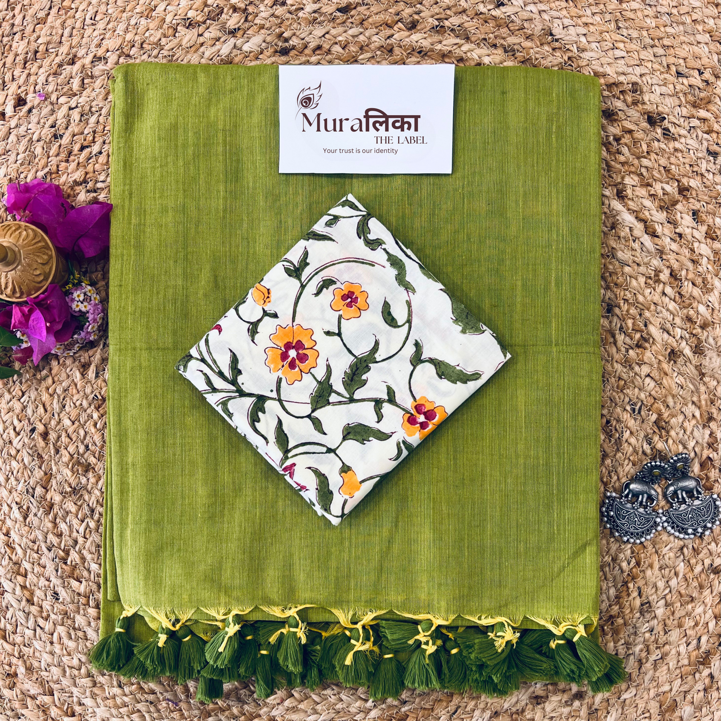Muralika Light Mehendi Handloom Saree