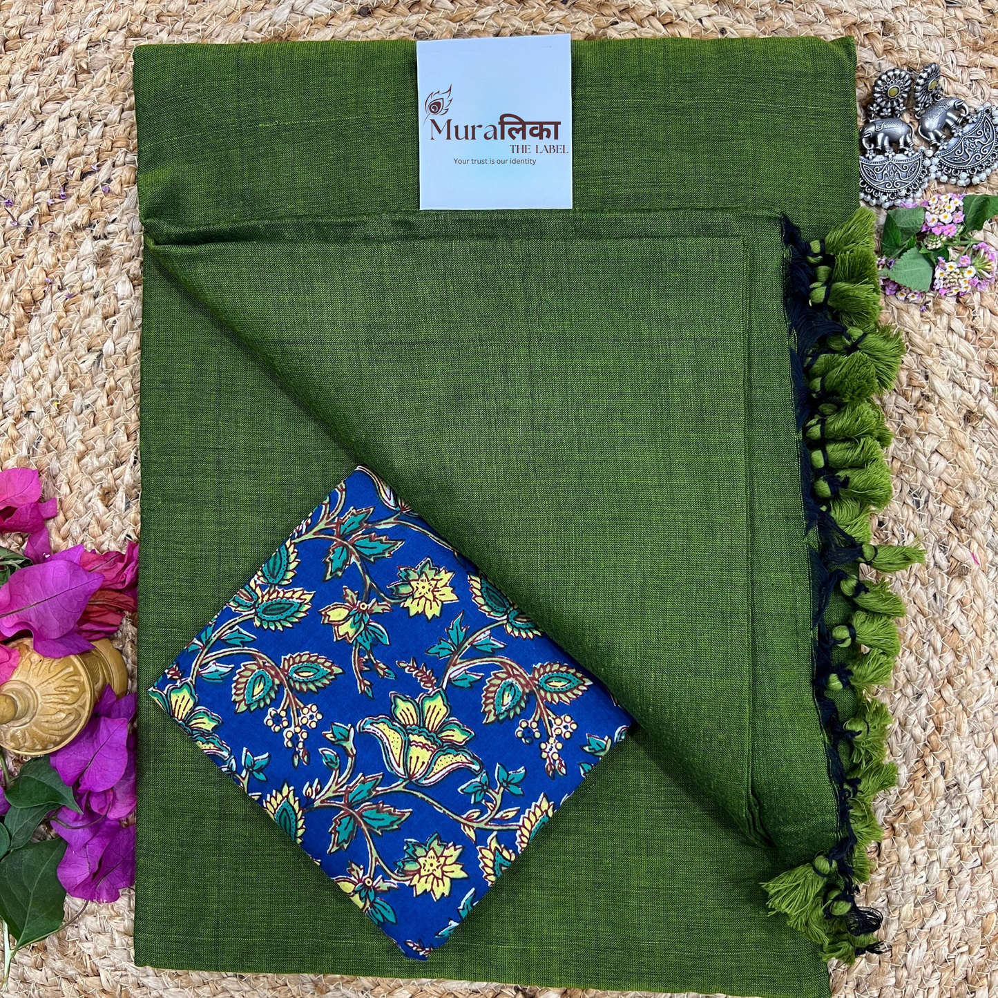 Muralika Mehendi Green Handloom Saree