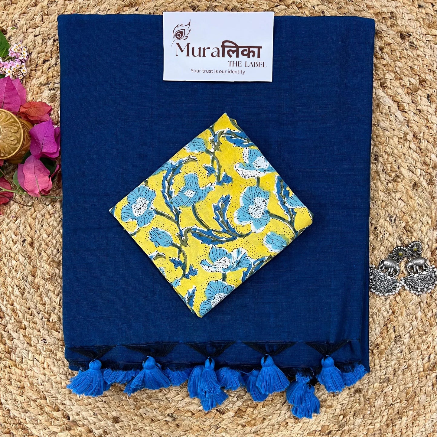 Muralika Indigo Handloom Saree - Muralika the label