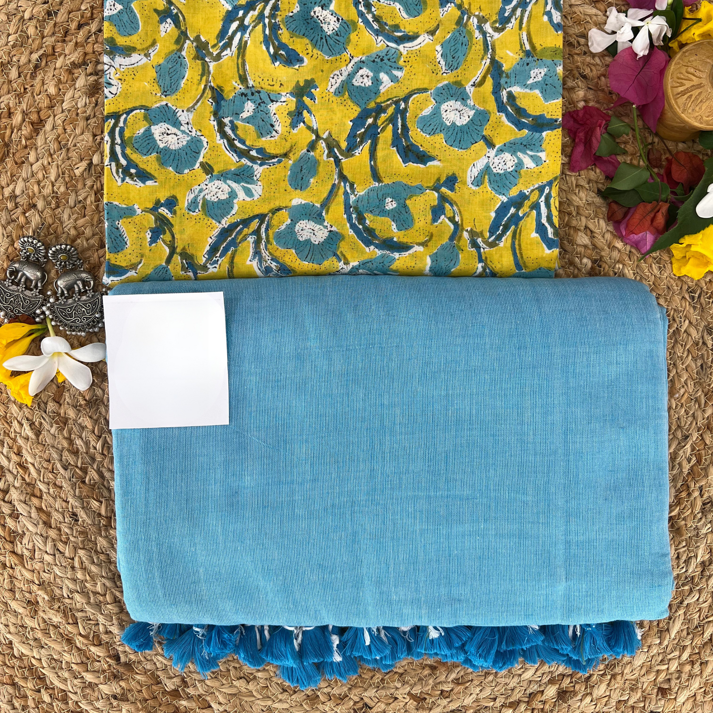 Muralika Sky Blue Handloom Saree